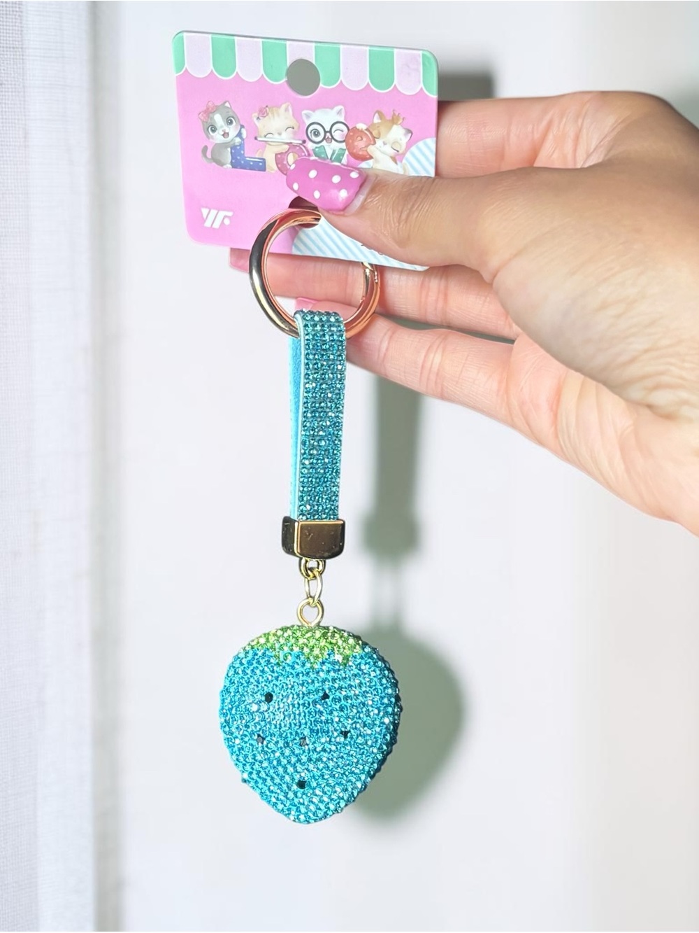 Blue Strawberry Keychain